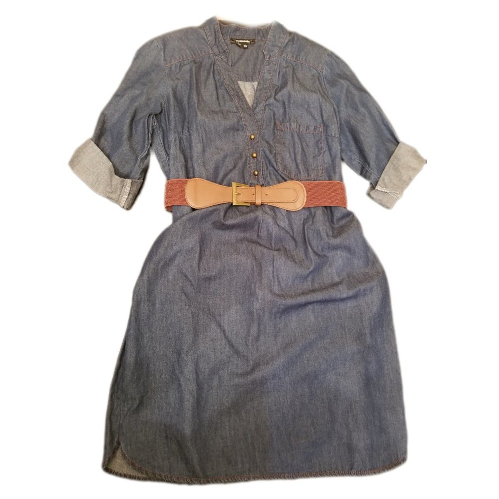 Denim Shirtdress with Belt